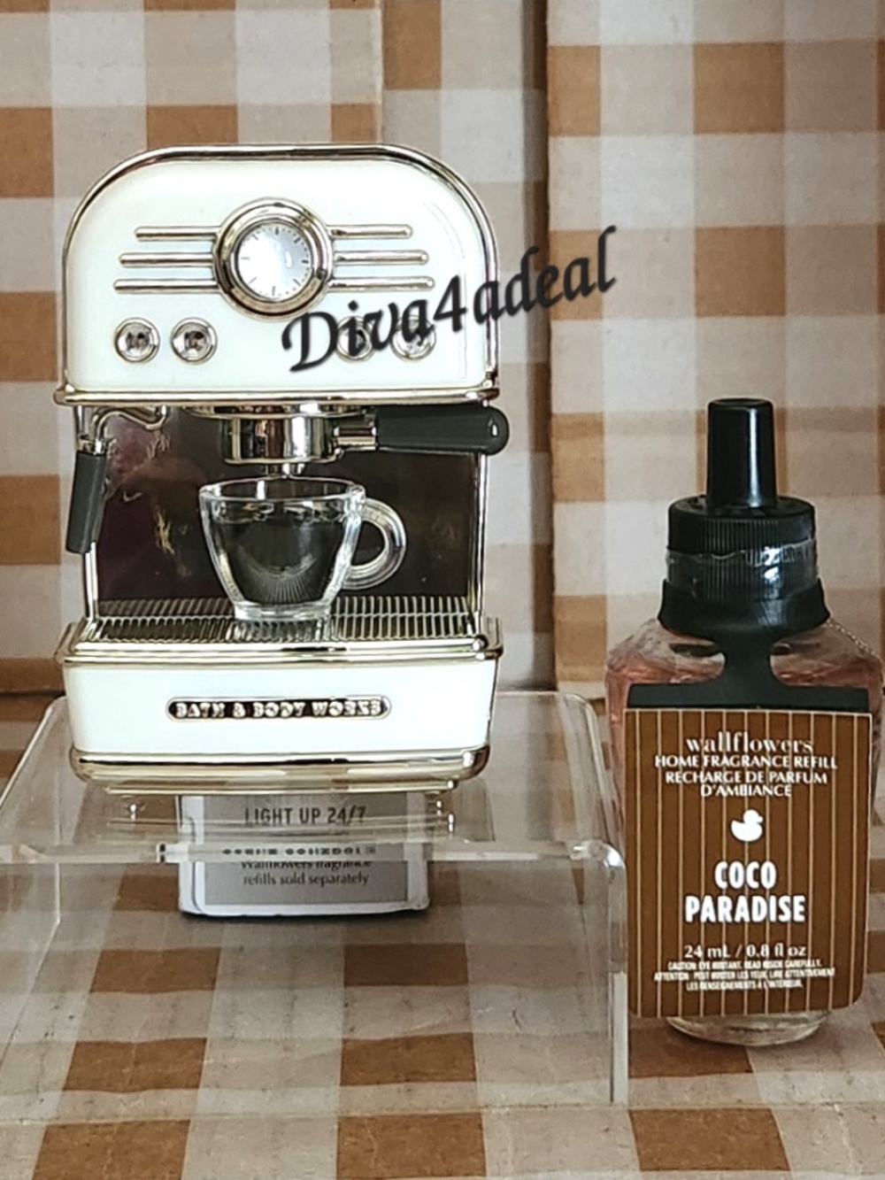Bath & Body Works ESPRESSO MAKER Nightlight Wallflower Plug & Refill Bundle=